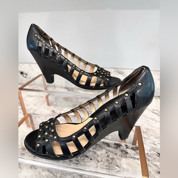 Michael Kors Black peep toe wedge pump size - Picture 1 of 6